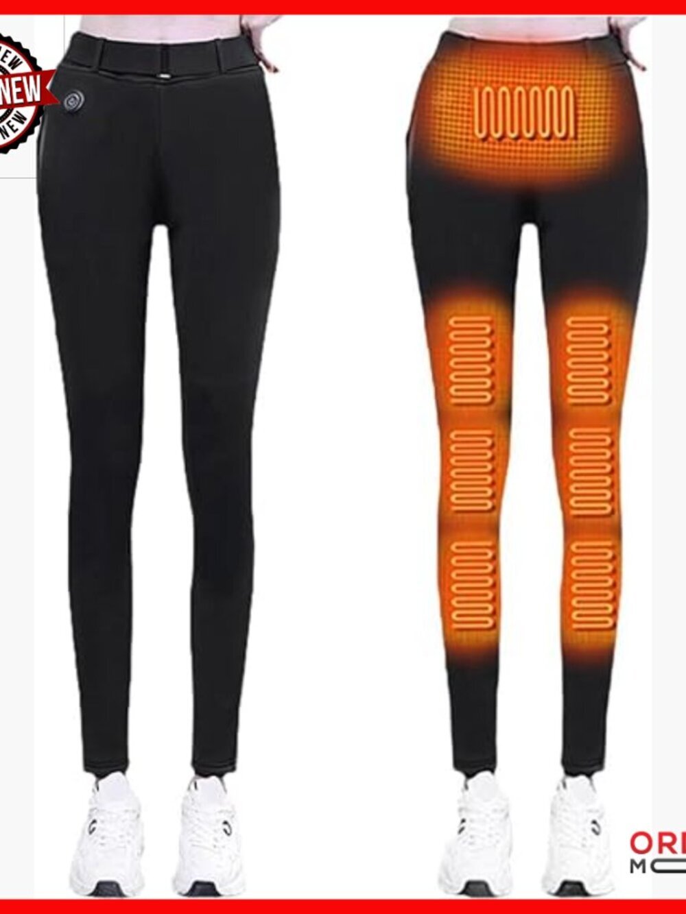 Heated Thermal Pants for Women with 8 Heating Pads, 3 Temperature Settings